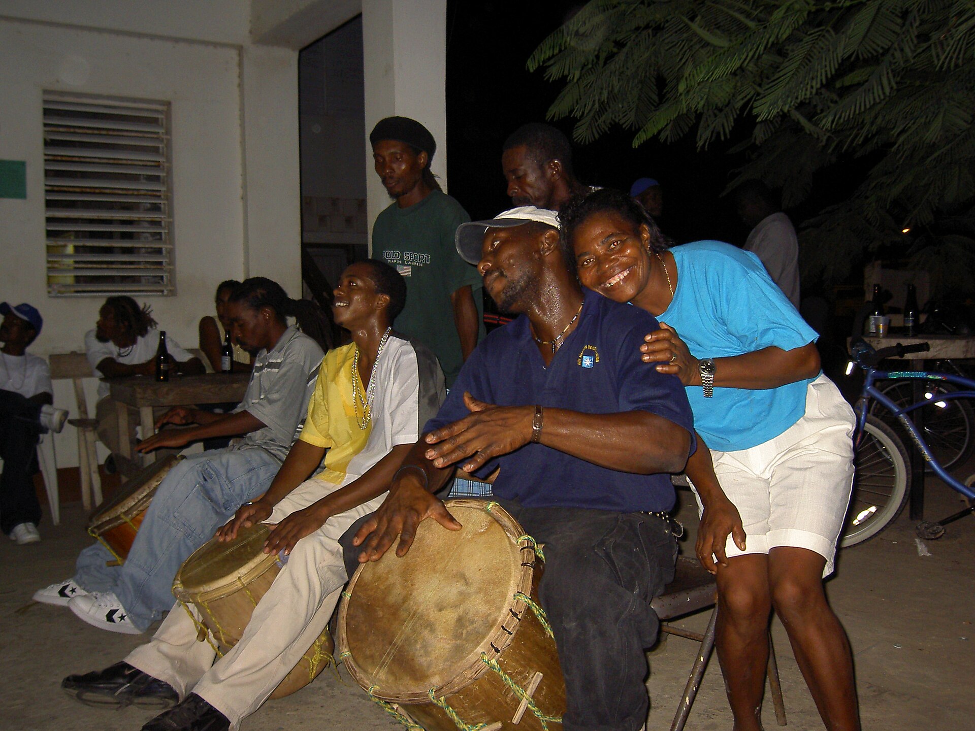 Garifuna drummers performing traditional punta rhythms in Belize